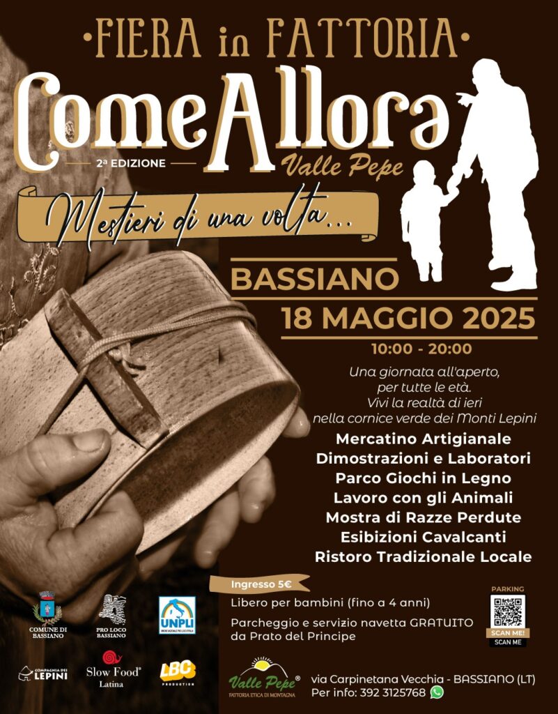 "Come Allora": il 18 maggio a Bassiano va in scena la tradizione rurale
